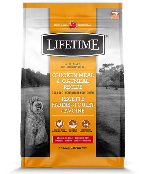 Lifetime All Stages Chicken & Oatmeal Dog Food 11.4Kg/25lb